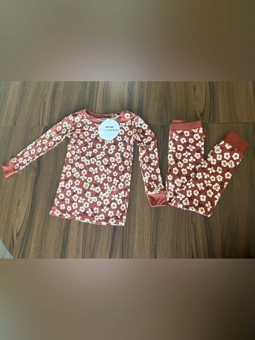 Little Sleepies Rust Floral Long Sleeve Pajama Set